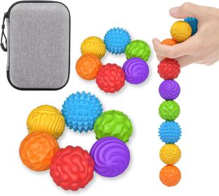 Fidget Toys Adults, 12Pack Silicone Magnetic Balls, Stress Balls for Adults, Sensory Toys for Autism ADHD Anxiety, Textured Sensory Desk Gadgets