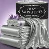 Satin Bed Sheets - 4 Piece Luxury Silky Queen Size Bedding Set - Softer Than Silk, Wrinkle-Free with 15' Deep Pocket Fitted Sheet