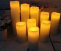 antizer Flameless Candles Led Candles Pack of 9 (H 4" 5" 6" 7" 8" 9" x D 2.2") Real Wax Battery Candles with Remote Timer for Home Fireplace Decor Wed