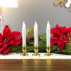 LED Flickering Window Candles with Timer - 8.5" - White - Set of 3