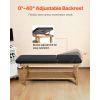 Medical Exam Table, Wooden Framed Medical Examination Bed, Physical Therapy Exam Table with Adjustable Backrest