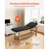 Medical Exam Table, Wooden Framed Medical Examination Bed, Physical Therapy Exam Table with Adjustable Backrest