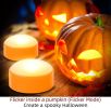 CANDLE IDEA 6 PCS Halloween Pumpkin LED Lights with Remote Timer Bright Flickering Battery Operated Jack-O-Lantern Electric Flameless Candles for Hall