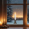 LED Flickering Window Candles with Timer - 8.5" - White - Set of 3