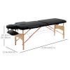 Professional 72" Portable Massage Table Adjustable Height Foldable Facial Spa Bed Black Color Salon