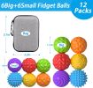 Fidget Toys Adults, 12Pack Silicone Magnetic Balls, Stress Balls for Adults, Sensory Toys for Autism ADHD Anxiety, Textured Sensory Desk Gadgets