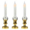 LED Flickering Window Candles with Timer - 8.5" - White - Set of 3